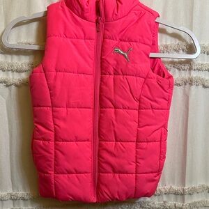 Puma Girls Vibrant Pink Quilted Vest